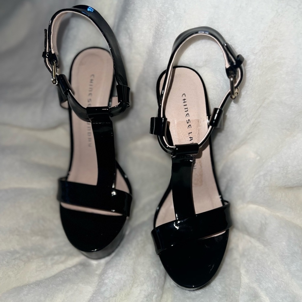Chinese Laundry Black Controversy Heels Sz7
